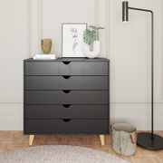 5 Drawer Dresser – Tall Dresser Storage Organizer - Black